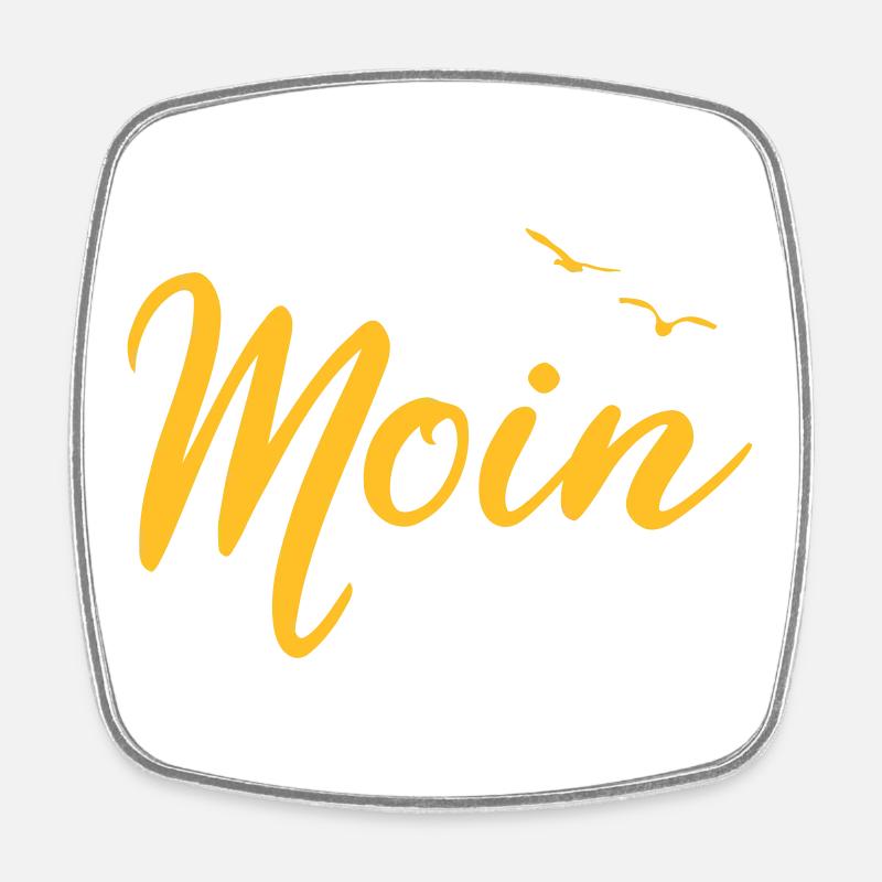 Moin - Spruch Design Geschenk - Viereckiger Kühlschrankmagnet - Weiß