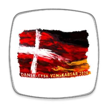 dansk tysk venskab - German-Danish friendship - Square fridge magnet - white - Front