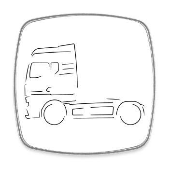 German Truck Outline Line Art - Square fridge magnet - white - Front