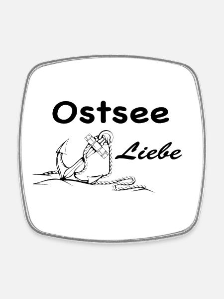 Ostsee Liebe - Viereckiger Kühlschrankmagnet - Weiß