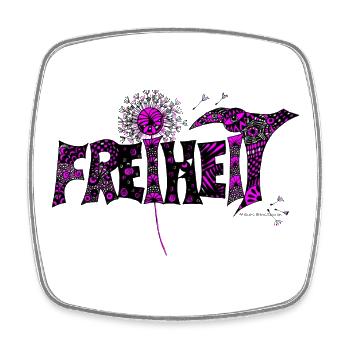 freedom - Square fridge magnet - white - Front