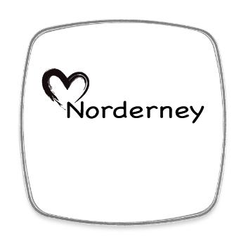 Ein Herz für Norderney - Viereckiger Kühlschrankmagnet - Weiß - Vorne