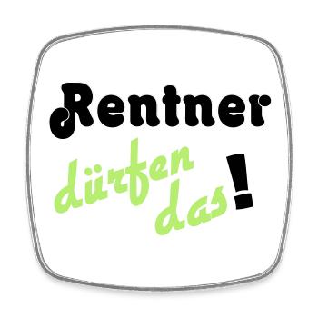 Rentner Spruch Neon Grün - Viereckiger Kühlschrankmagnet - Weiß - Vorne