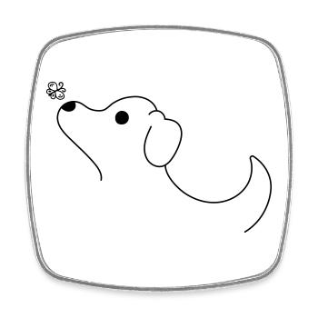Hund - Viereckiger Kühlschrankmagnet - Weiß - Vorne