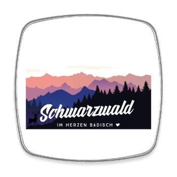 Schwarzwald - im Herzen Badisch - Viereckiger Kühlschrankmagnet - Weiß - Vorne