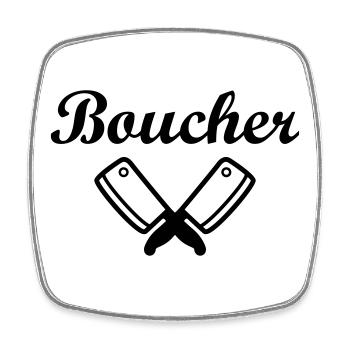 Boucher - Magnet carré - blanc - Devant