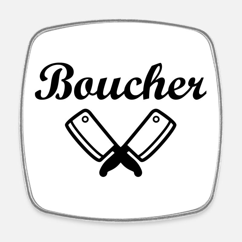 Boucher - Magnet carré - blanc