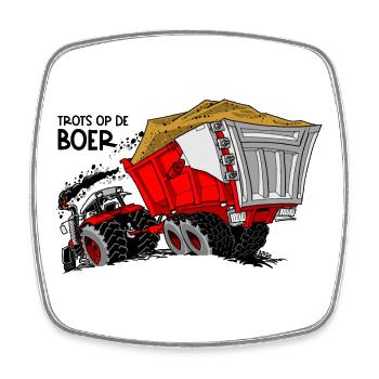 0954 Stolz auf den Bauern FARBE - Viereckiger Kühlschrankmagnet - Weiß - Vorne