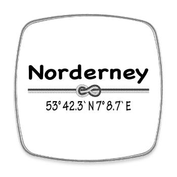 Koordinaten Norderney - Viereckiger Kühlschrankmagnet - Weiß - Vorne