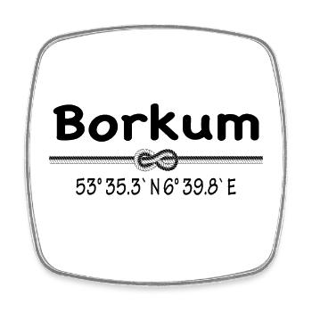 Koordinaten Borkum - Viereckiger Kühlschrankmagnet - Weiß - Vorne