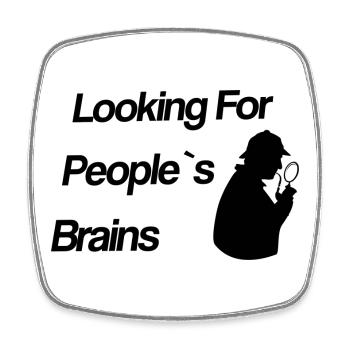 Looking For People’s Brains - Sherlock - Magnet carré - blanc - Devant
