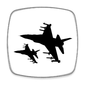 F-16 Viper / Fighting Falcon jet fighter / F16 - Square fridge magnet - white - Front