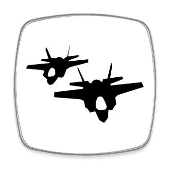 F-35 Blitz II | F 35 | F35 | Kampfflugzeug - Viereckiger Kühlschrankmagnet - Weiß - Vorne