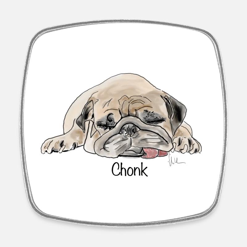 Chonk - Magnet carré - blanc