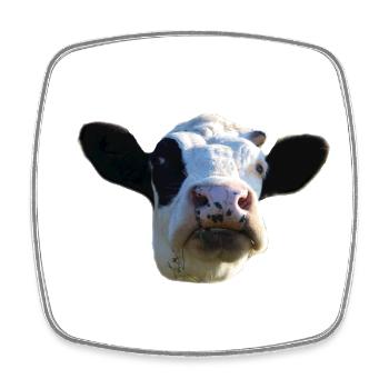drôle vache tête de vache noir et blanc cadeau fermier - Magnet carré - blanc - Devant