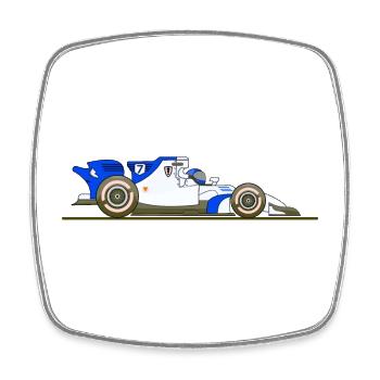 Car, Race, Race Car, Racing - Square fridge magnet - white - Front