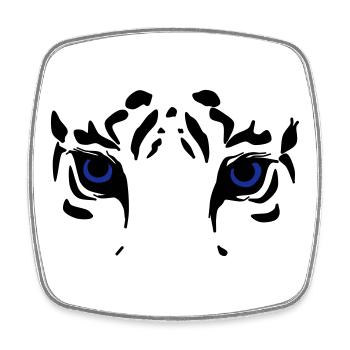 tiger head - Square fridge magnet - white - Front