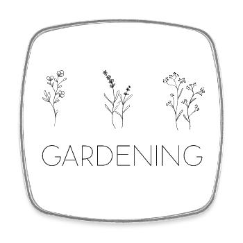 Gardening Gärtnern - Viereckiger Kühlschrankmagnet - Weiß - Vorne