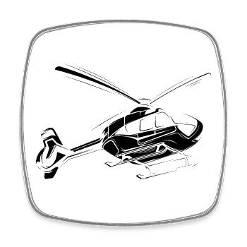 heli helicopter flying hubschrauber symbol icon - Viereckiger Kühlschrankmagnet - Weiß - Vorne