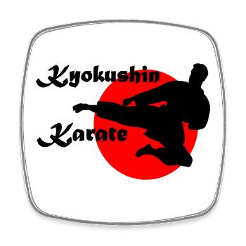 Kyokushin Karate Japanisch Sun Yogo Tobi Geri - Viereckiger Kühlschrankmagnet - Weiß - Vorne