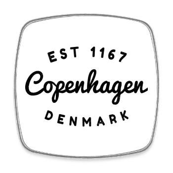 Vintage Copenhagen EST 1167 Design - Viereckiger Kühlschrankmagnet - Weiß - Vorne