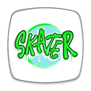 Skater - Viereckiger Kühlschrankmagnet - Weiß - Vorne