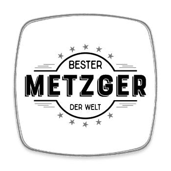 metzger - Viereckiger Kühlschrankmagnet - Weiß - Vorne