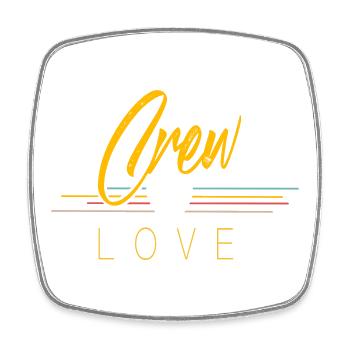 Crew Love - Magnet carré - blanc - Devant