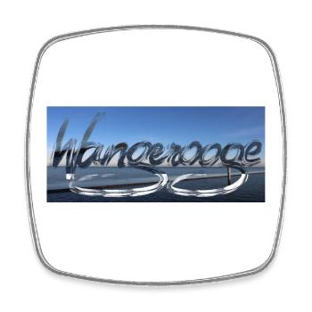 Wangerooge Wasserreflexionen - Viereckiger Kühlschrankmagnet - Weiß - Vorne