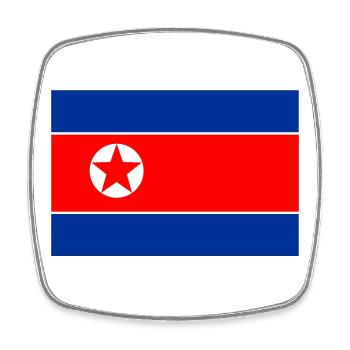 Drapeau du logo de la Corée du Nord Drapeau nord-coréen - Magnet carré - blanc - Devant