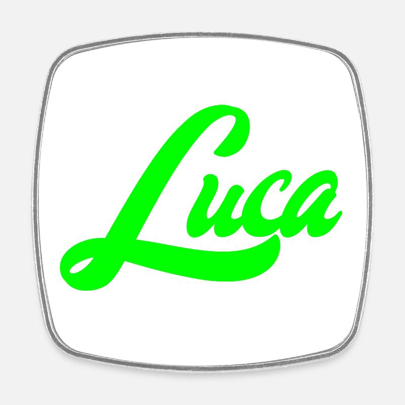 Luca Bright Neon Lettering Lettering - Magnet carré - blanc