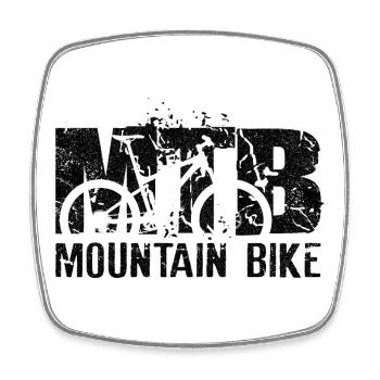 Mountain bike - Square fridge magnet - white - Front