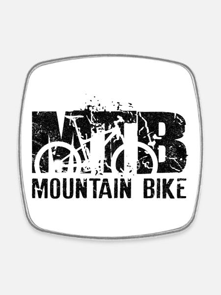 Mountainbike - Viereckiger Kühlschrankmagnet - Weiß