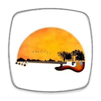 Gitarre Natur - Viereckiger Kühlschrankmagnet - Weiß - Vorne