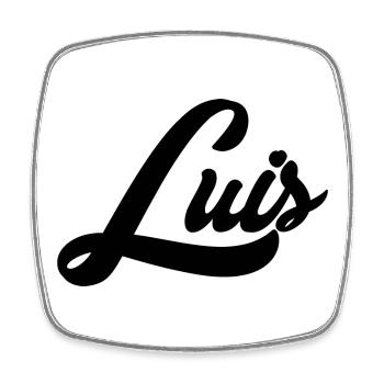 Luis Name Schwarz - Viereckiger Kühlschrankmagnet - Weiß - Vorne