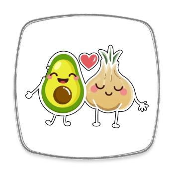 Avocado Meets Garlic - Square fridge magnet - white - Front