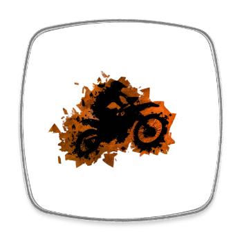 Motorcross Braun - Viereckiger Kühlschrankmagnet - Weiß - Vorne