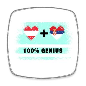 Autriche et Serbie 100 % Genial / Cadeau - Magnet carré - blanc - Devant