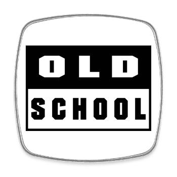 Old School - Viereckiger Kühlschrankmagnet - Weiß - Vorne