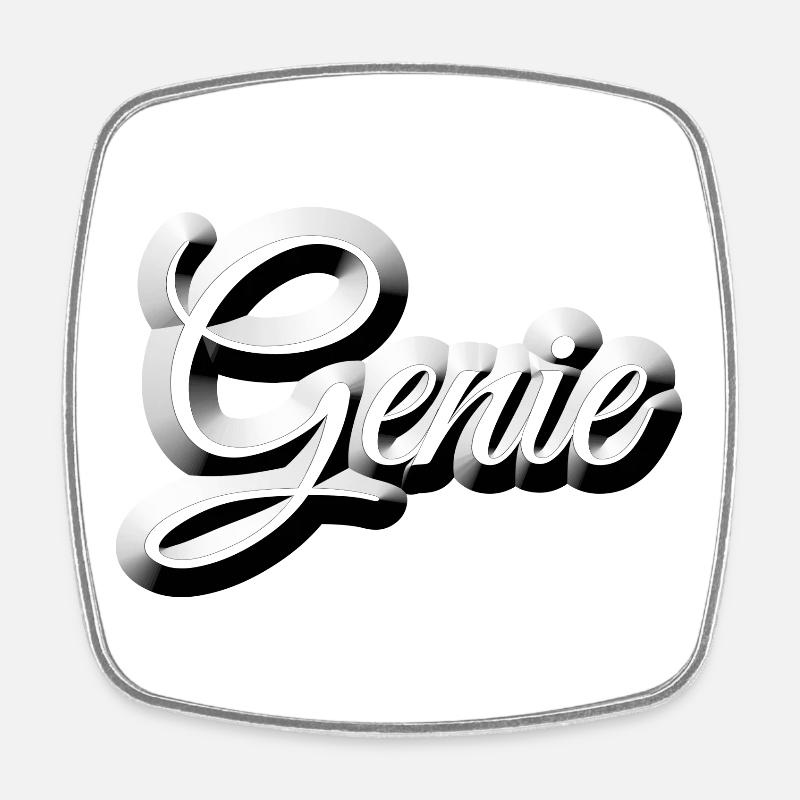 Nerd - GENIUS - Magnet carré - blanc