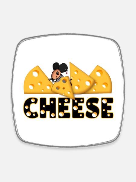 Fromage - Magnet carré - blanc