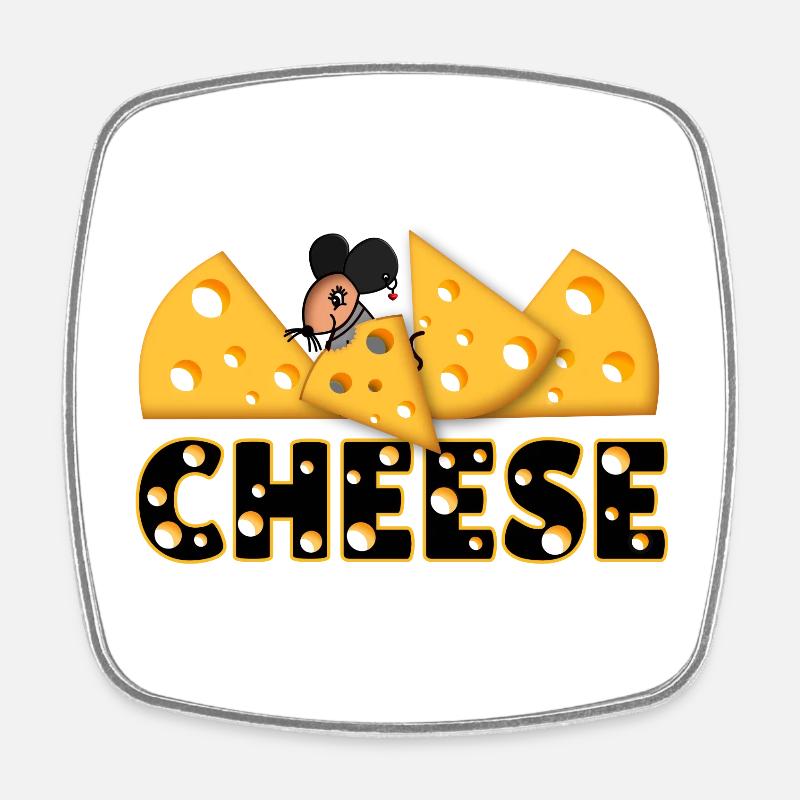 Fromage - Magnet carré - blanc
