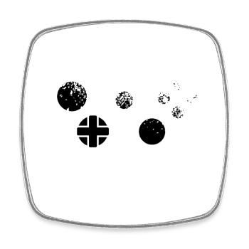Splatter - Controller Muster für Gamer cool - Viereckiger Kühlschrankmagnet - Weiß - Vorne