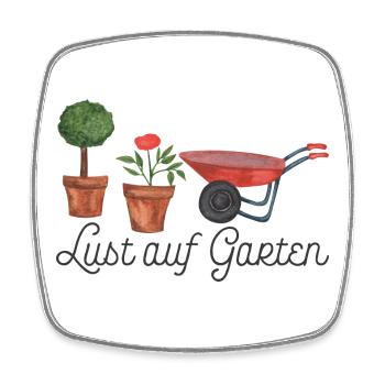 Lust auf Garten - Viereckiger Kühlschrankmagnet - Weiß - Vorne