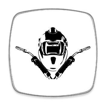 Schweisser - Welder - Schweissen - Square fridge magnet - white - Front