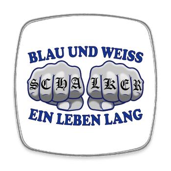 Schalker Ruhrgebiet Ruhrpott Blau Weiß Geschenk - Viereckiger Kühlschrankmagnet - Weiß - Vorne