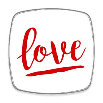 Amour rouge - Magnet carré - blanc - Devant