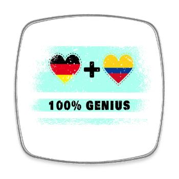 Allemagne et Colombie 100 % Genial / Cadeau - Magnet carré - blanc - Devant