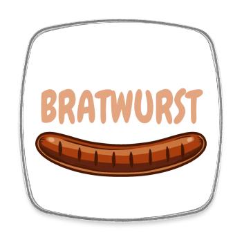 Team Bratwurst - Grill Fan - Grillen Wurst - Viereckiger Kühlschrankmagnet - Weiß - Vorne