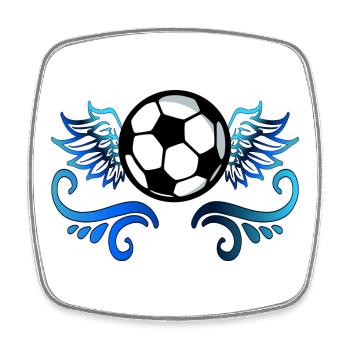 FUßBALL FLÜGEL FUßBALLER FUßBALLSPIEL VEREIN - Viereckiger Kühlschrankmagnet - Weiß - Vorne